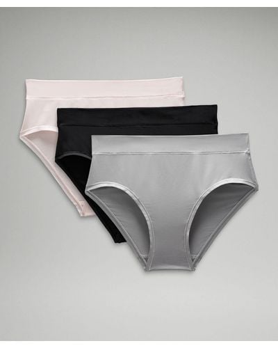 Lululemon athletica Nulu Mesh Logo Dipped-Waist Thong Underwear, Women's