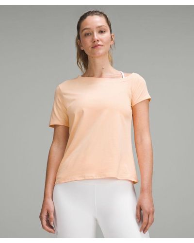 lululemon – Off-The-Shoulder Cotton T-Shirt – /Pastel – - Grey