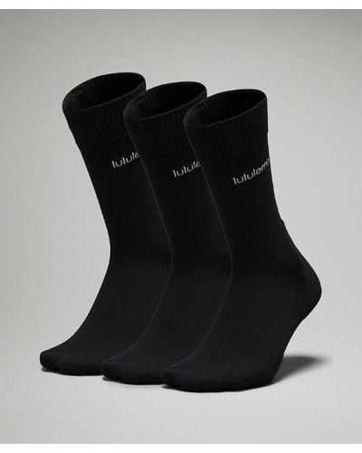 lululemon Daily Stride Comfort Crew Socks 3 Pack - Colour Black - Size L