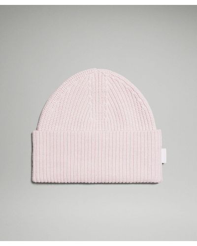 lululemon Ribbed Merino Knit Beanie Hat - Wool-blend - Colour Pink - Size S/m