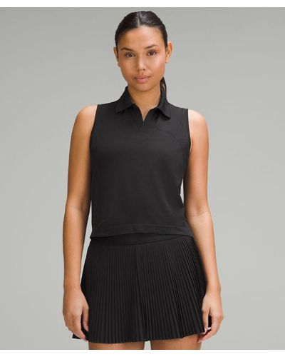 lululemon Swiftly Tech Sleeveless Polo Shirt Colour Tip - Black
