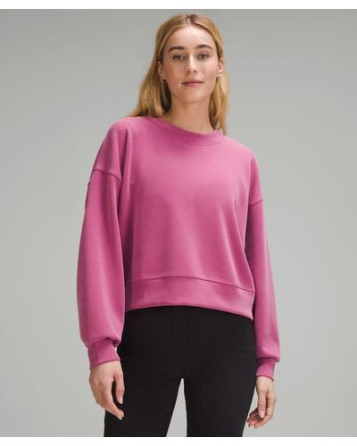 lululemon Softstreme Perfectly Oversized Cropped Crew Sweatshirt - Color Pink - Size 0 - Red