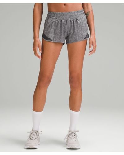 lululemon athletica Hotty Hot Low-rise Lined Shorts - 2.5" - Color Black/grey - Size 6 - Blue