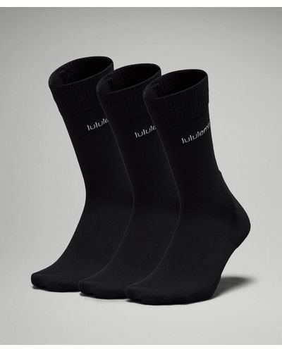 lululemon Daily Stride Comfort Crew Socks 3 Pack - Color Black - Size L