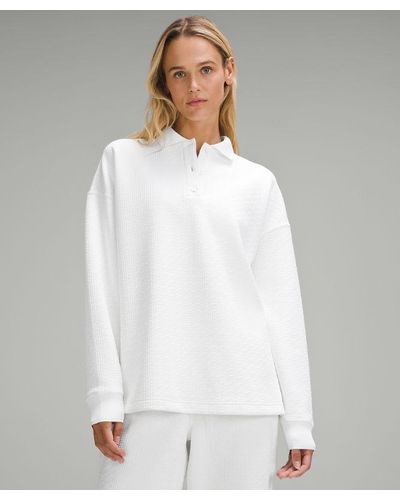 lululemon – Textured Long-Sleeve Polo Shirt – – - White