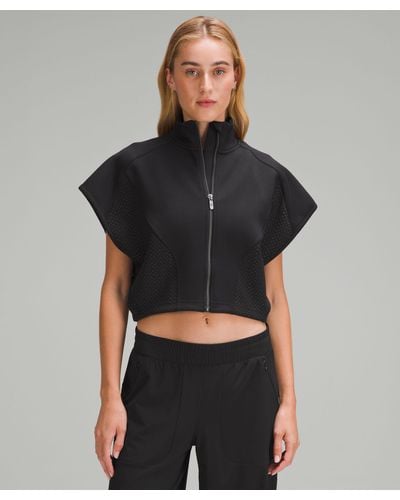 lululemon Embossed Panel Full Zip Sweater - Color Black - Size M
