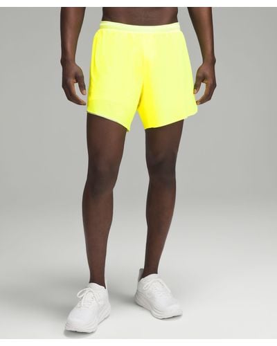 lululemon Fast And Free Lined Shorts - 6" - Color Yellow/neon - Size 3xl