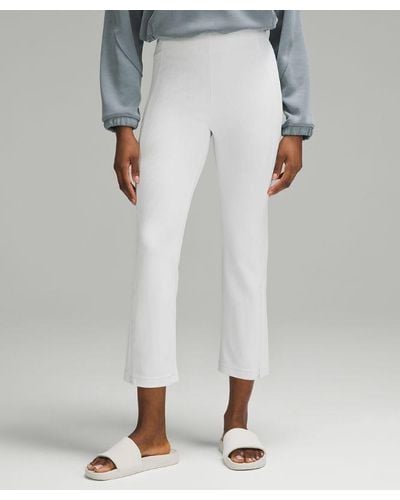 lululemon Ribbed Softstreme Zip-leg High-rise Cropped Trousers 25" - White