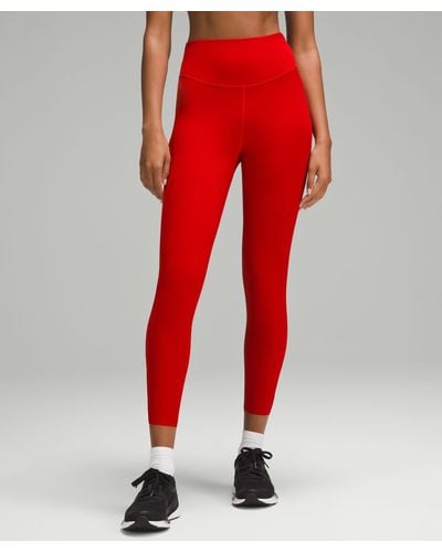 lululemon Base Pace High-rise Tight Leggings - 25" - Color Dark Red/neon/red - Size 18