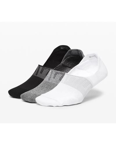 lululemon Power Stride No-show Socks With Active Grip 3 Pack - Color White/grey/black - Size L - Multicolor