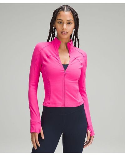 lululemon Define Cropped Jacket Nulu - Colour Pink/neon - Size 10