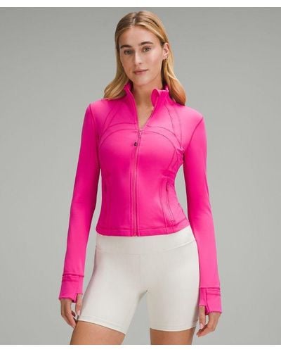 lululemon Define Cropped Jacket Nulu - Colour Pink/neon - Size 10