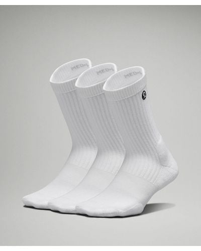 lululemon Daily Stride Ribbed Comfort Crew Socks 3 Pack - Color White - Size M