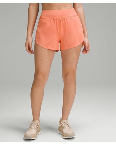 lululemon Fast And Free Reflective High-rise Classic-fit Shorts 3" - Orange