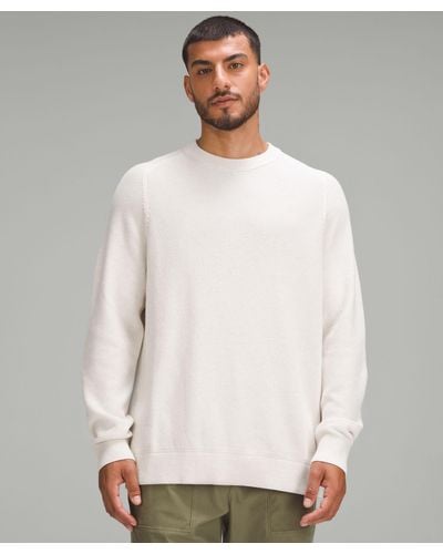 lululemon Textured Knit Crewneck Sweater - Color White - Size L
