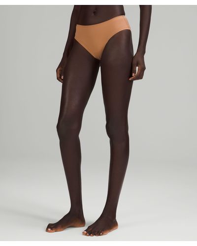 lululemon Invisiwear Mid-rise Bikini Underwear - Color Brown - Size L