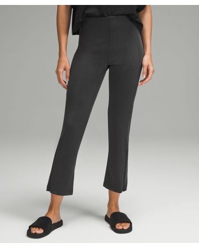 lululemon Ribbed Softstreme Zip-leg High-rise Cropped Pants - 25" - Color Black - Size 0