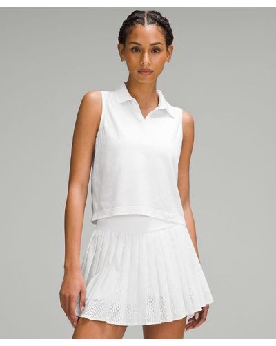 lululemon – Swiftly Tech Sleeveless Polo Shirt Colour Tip – – - White