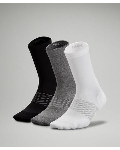 lululemon athletica Power Stride Crew Socks 3 Pack - Colour White/grey/black - Size L - Multicolour
