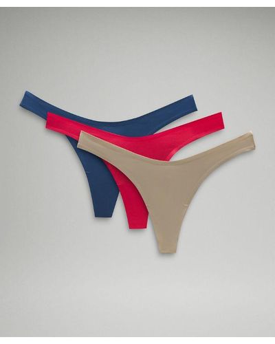 lululemon Wundermost Ultra-soft Nulu Dipped-waist Thong Underwear 3 Pack - Red