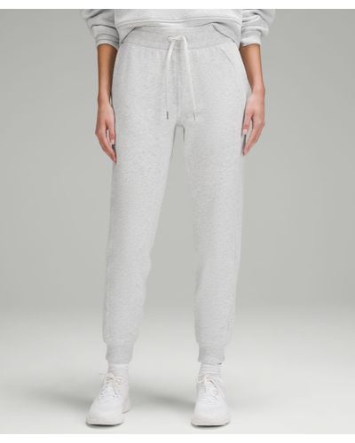 lululemon Scuba High-rise Sweatpants Full Length - Color Light Grey/grey - Size 14 - White