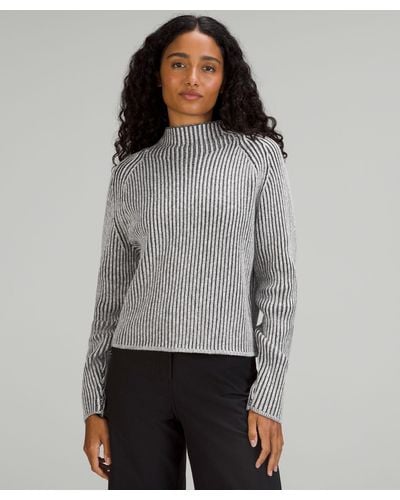lululemon Cotton-cashmere Blend Mock Neck Sweater - Gray