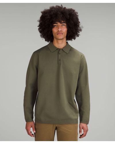 lululemon Lightweight Knit Long-sleeve Polo Shirt - Colour Green - Size 2xl