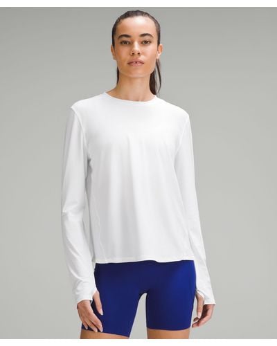 lululemon Mesh Paneled Running Long-sleeve Shirt - White