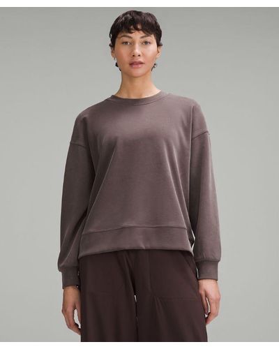 lululemon Softstreme Perfectly Oversized Crew Sweaterneck Pullover - Colour Brown - Size 0