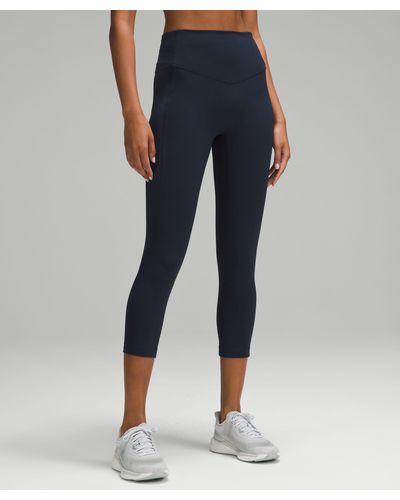 lululemon All The Right Places High-rise Drawcord Waist Crop Leggings - 23" - Color Blue - Size 14