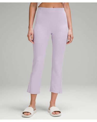 lululemon Ribbed Softstreme Zip-leg High-rise Cropped Pants 25" - Purple