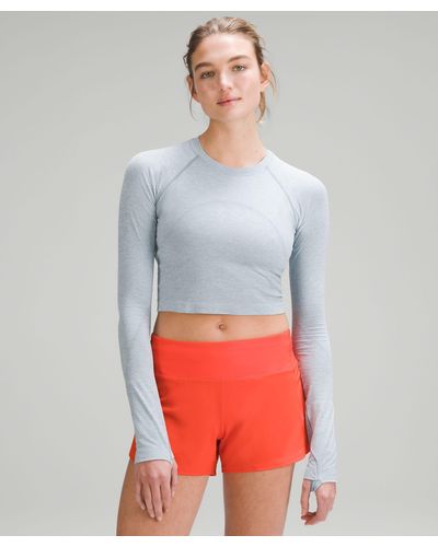 Lululemon NWT Swiftly Tech Cropped Long Sleeve Shirt 2.0 wild berry/ velvet  dust