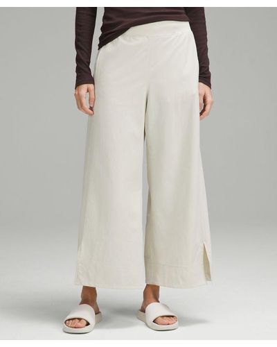 lululemon Stretch Woven High-rise Wide-leg Cropped Trousers - White