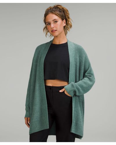 lululemon athletica Merino Wool-blend Ribbed Long Wrap Sweater in Brown |  Lyst