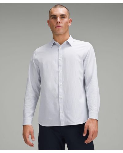 lululemon New Venture Classic-fit Long-sleeve Shirt - Color White/blue - Size L - Gray