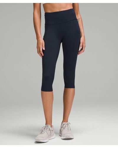 lululemon Fast And Free High-rise Crop Pants - 19" - Color Blue - Size 14