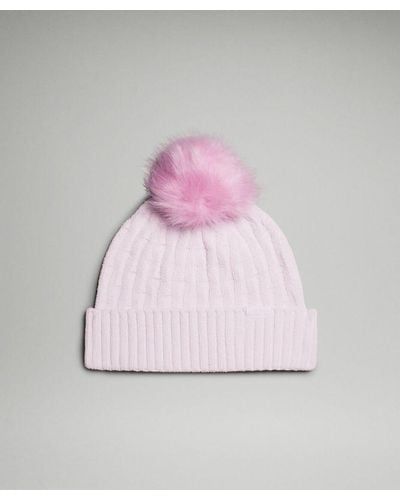 lululemon – Cable Knit Pom Beanie Hat – /Pastel - Pink