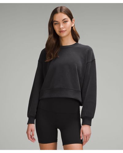lululemon Softstreme Perfectly Oversized Cropped Crew Sweatshirt - Color Black - Size 10 - Gray