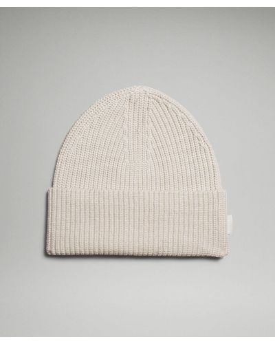 lululemon Ribbed Merino Knit Beanie Hat - Wool-blend - Colour White - Size S/m - Natural