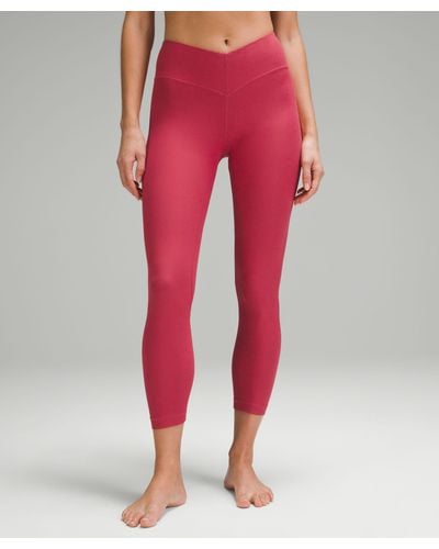 lululemon V-waist Yoga Leggings 25" Grid Texture - Red