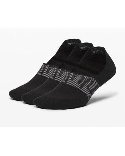 lululemon Power Stride No-show Socks With Active Grip 3 Pack - Colour Black - Size L