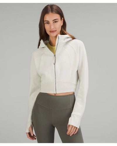 lululemon Scuba Full-zip Cropped Hoodie - Colour White - Size 0 - Natural
