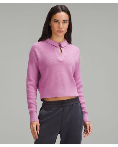 lululemon Collared Merino Wool-blend Sweater - Purple