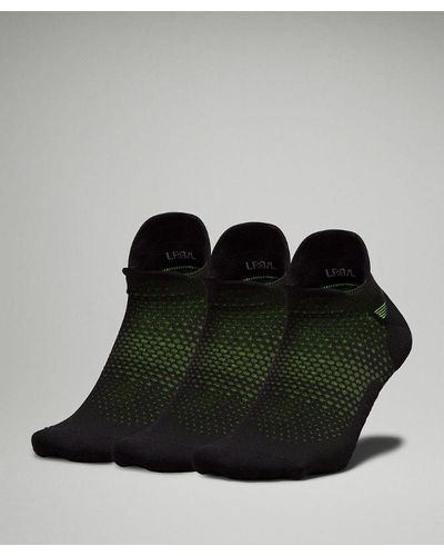 lululemon Macropillow Tab Running Socks Medium Cushioning 3 Pack - Colour Black/yellow/neon - Size L