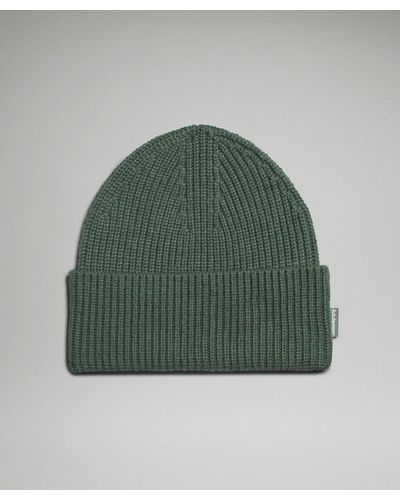 lululemon Ribbed Merino Knit Beanie Hat - Wool-blend - Colour Green - Size S/m