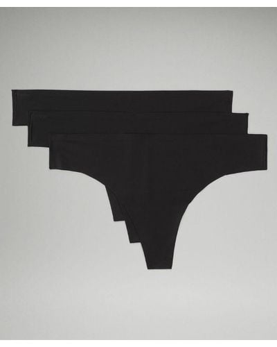 lululemon Invisiwear Mid-rise Thong Underwear - Colour Black - Size L