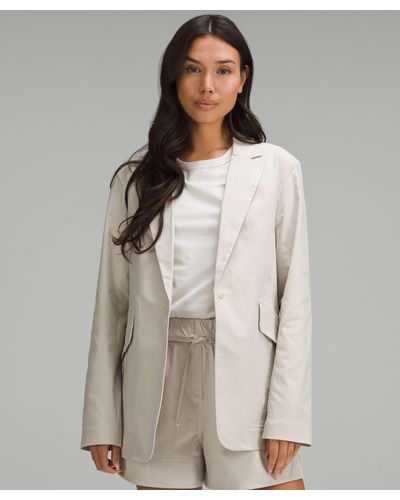 lululemon Relaxed-fit Twill Blazer - Colour Khaki - Size Xs - Grey