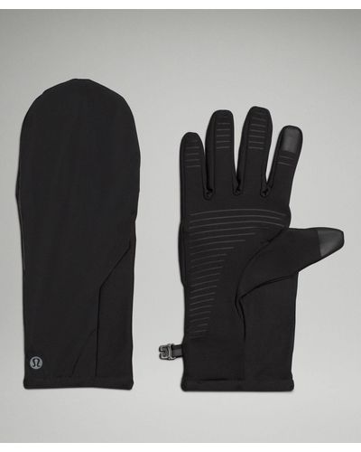 lululemon Fast And Free Hooded Running Gloves - Color Black - Size S/m