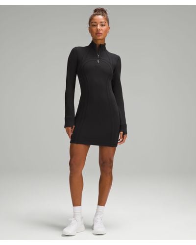 lululemon athletica Nulux Long-sleeve Tennis Dress - Color Black - Size 8