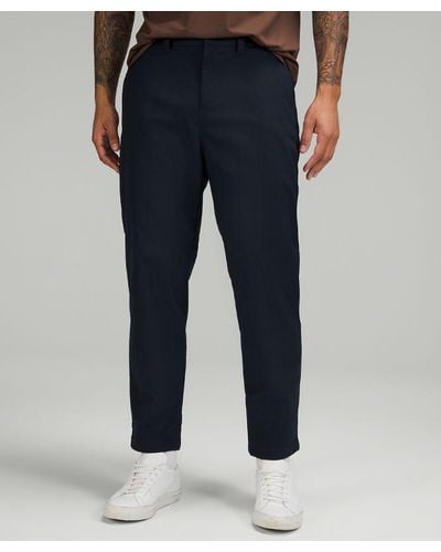lululemon Relaxed-tapered Smooth Twill Trousers Cropped - Colour Blue - Size 34